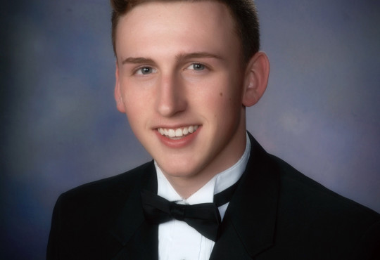 Boys Senior Portrait Headshot Wearing Suit