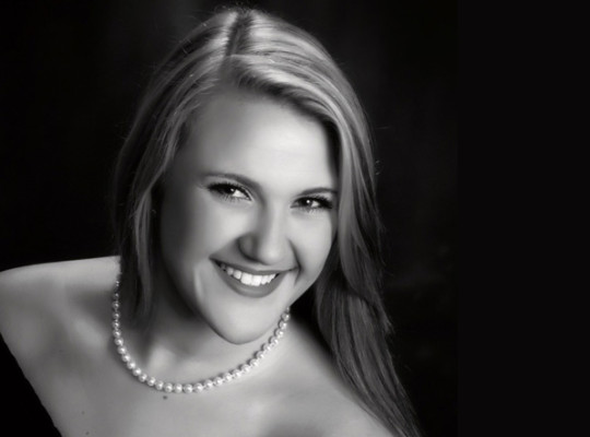 Girls Senior Portrait Black And White